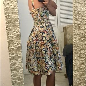 Unique daisy dress with rainbow yarn embroidery!!!